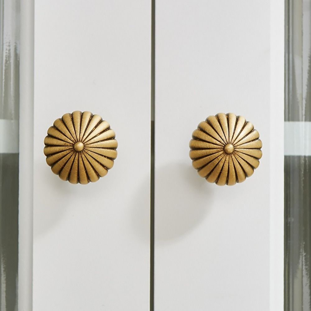 Classic Brass Cabinet Door Handle Golden Umbrella Shape Drawer Knobs European Style Brass Handles Wardrobe