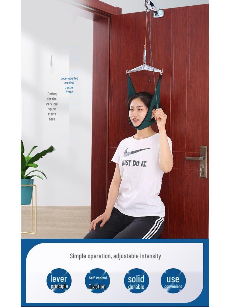 Yonghui Neck Traction Device: Home Use Cervical Spine Correction Belt for Neck Pain Relief and Stretching.