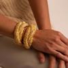 Exaggerated Irregular Metal Lava Textured Stainless Steel Open Bracelet Fashion Gold Plated Cuff Bracelet Vintage Women Jewelry