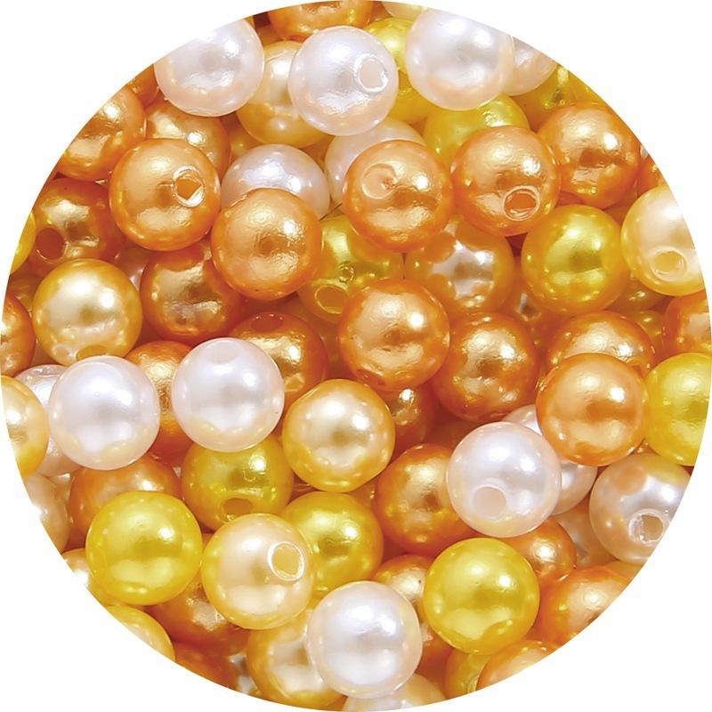 Color Abs Perforated Imitation Pearl Loose Beads Diy Hand-Woven Beaded Bracelet Homemade Jewelry Material