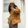 2024 Autumn/Winter European Style Mid-Length Stand Collar Color Block Duck Down Jacket for Women