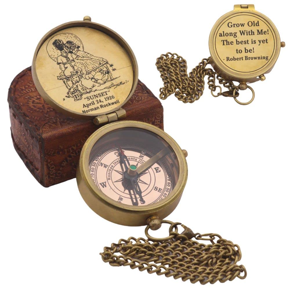 

Roorkee Instruments India Gift for Dad Birthday PresentCompass Case Included
