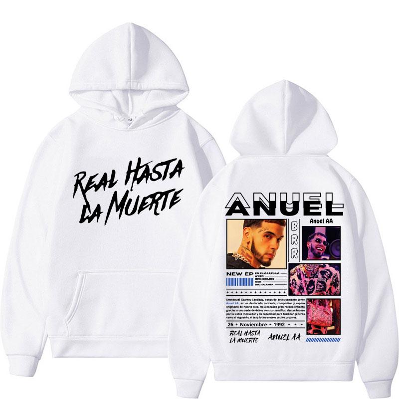 Rapper Anuel AA Real Hasta La Muerte Hoodies Men Women Hip Hop Retro Style Sweatshirt Pullover Harajuku Fashion Oversized Hooded