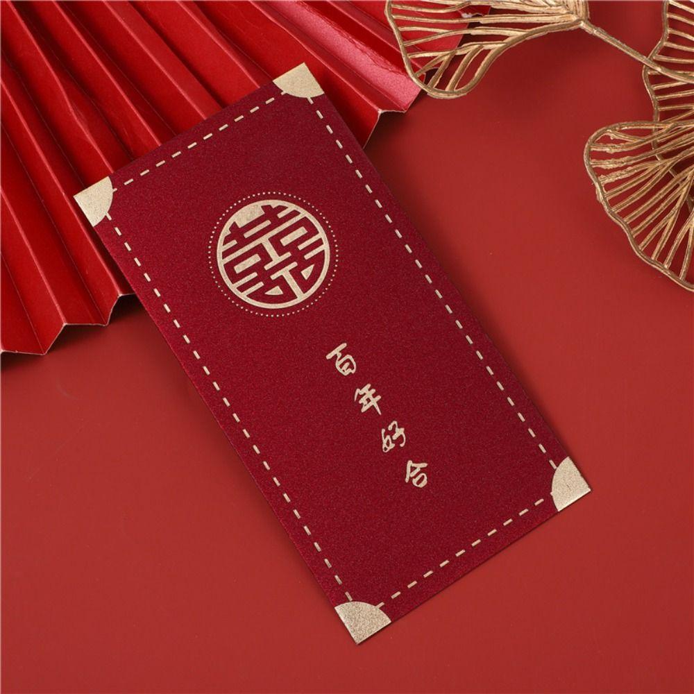 6pcs Chinese Style New Year Red Envelopes Blessing Gifts Packing Bags Spring Festival Supplies