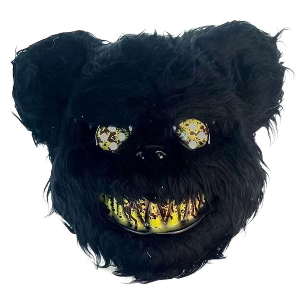 Scary Halloween Mask Realistic Bloody Bear Mask Cosplay Bloody Plush Bunny Mask  Men