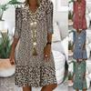 JPNTKY Fashion Summer Spring 1/2 Sleeves V-Neck Casual Dresses