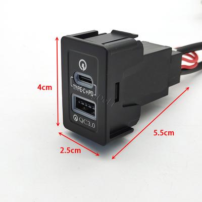 1PC Orange Light Car Fast Charger TYPE-C PD USB Interface Socket for Suzuki SX4 Swift Vitara New Alto Ciaz Splash Celerio
