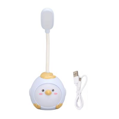 LED Desk Lamp USB Charging Eye Protection Flexible Color Night Light with Cute Chicken Base Blue