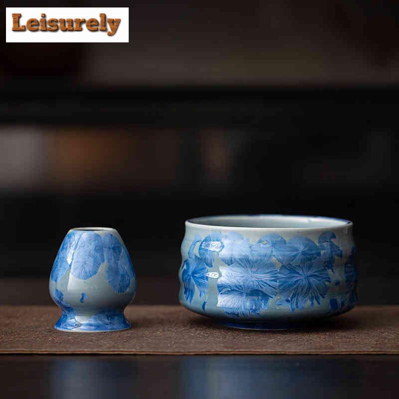Kiln Change Crystal Glaze Ice Flower Tea Set Complete Set Japanese Matcha Set Kit Tea Holder Tea Ordering Tools Kitchen Gadgets