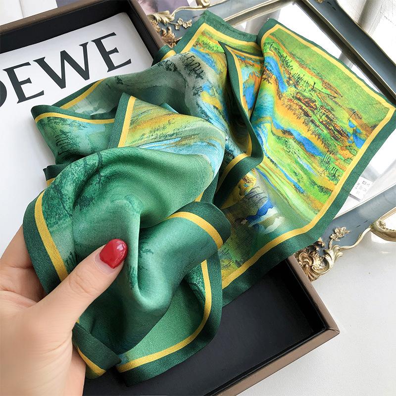 

Hangzhou Silk Scarf Women S Mulberry Silk Autumn Chinese Style Versatile Long Double-Layer Double-Sided Silk Scarf Streamer Scarf 15-145