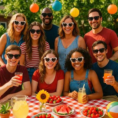 Ensemble de lunettes en forme de cœur adapté aux fêtes (mariages) accessoires de fête d'anniversaire et rassemblements d'amis
