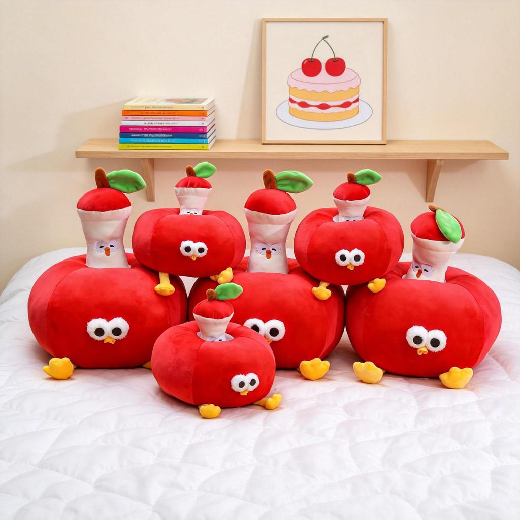 Apple Chick Plush Toy With Pp Cotton Fill For Kids Birthday Gift