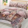 Christmas Snowman Snow Scene Pink House 3pcs Bedding Set For Double Bed Home Textile Duvet Cover Quilt Cover Pillowcase