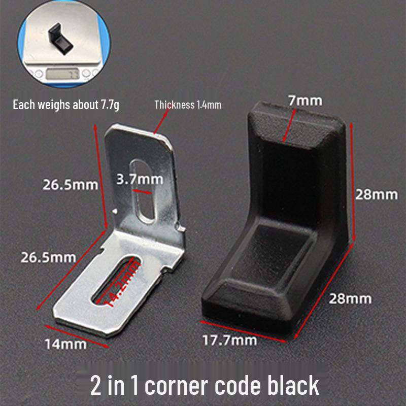 Diswei L-Shaped Plastic 90° Corner Bracket for Shelves and Cabinets