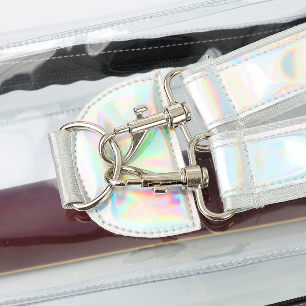 Transparent Acoustic Folk Guitar Case Shiny Straps Parts