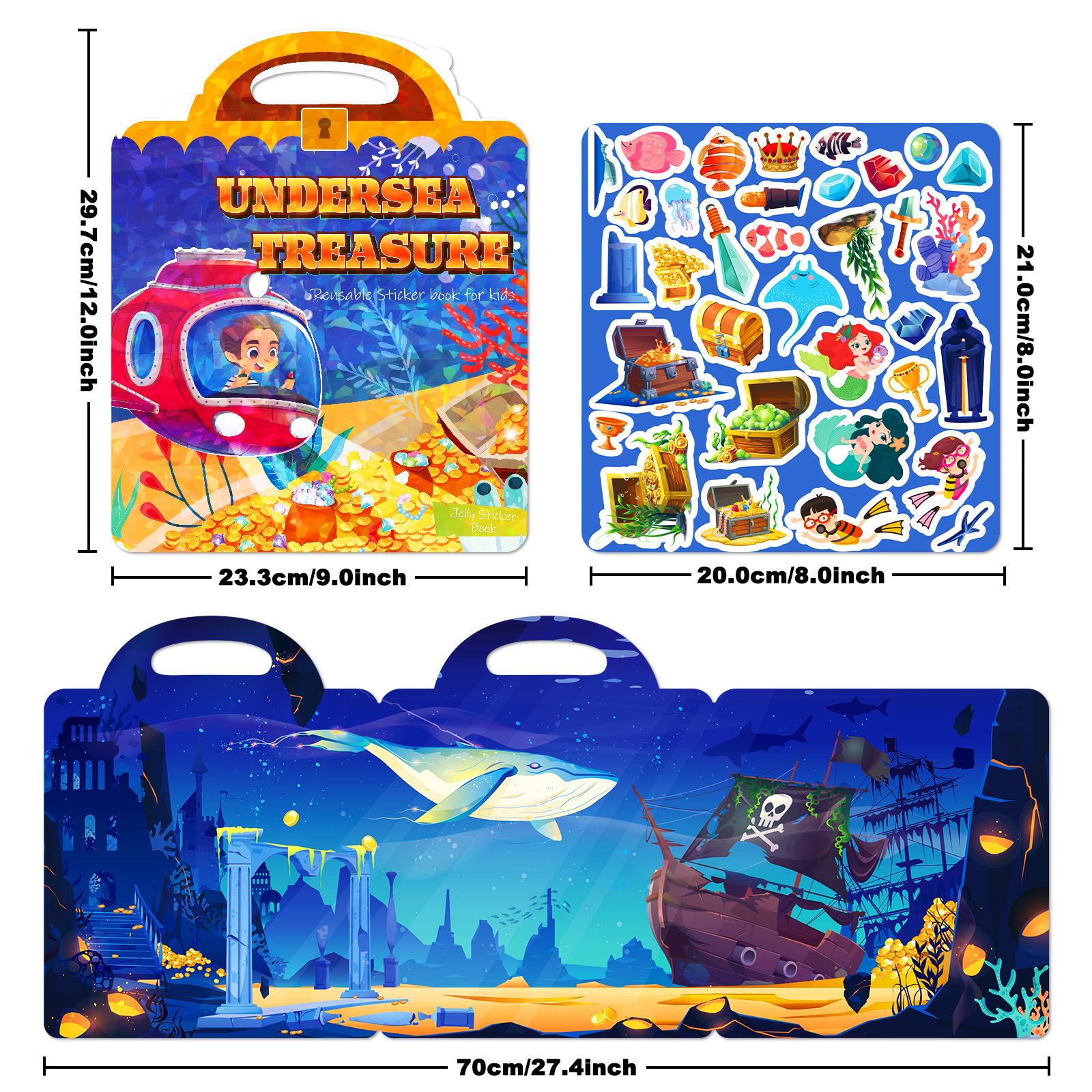 Kids Ocean Treasure Jelly Sticker Activity Book – Reusable Stickers for Early Education
