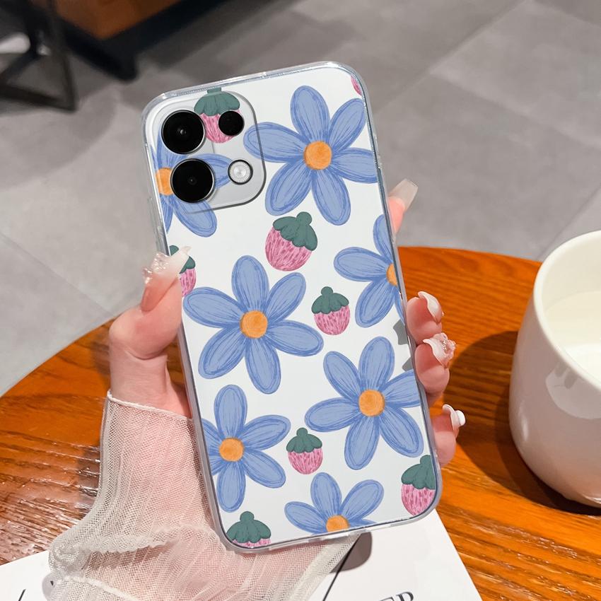 

Чехол для Oppo K13 Realme P3 C75x V70 GT7 C75 V70S Летний узор из свежих цветов Прозрачный ТПУ Силиконовый Устойчивый к царапинам Чехол для корпуса Oppo Realme C75x 4G