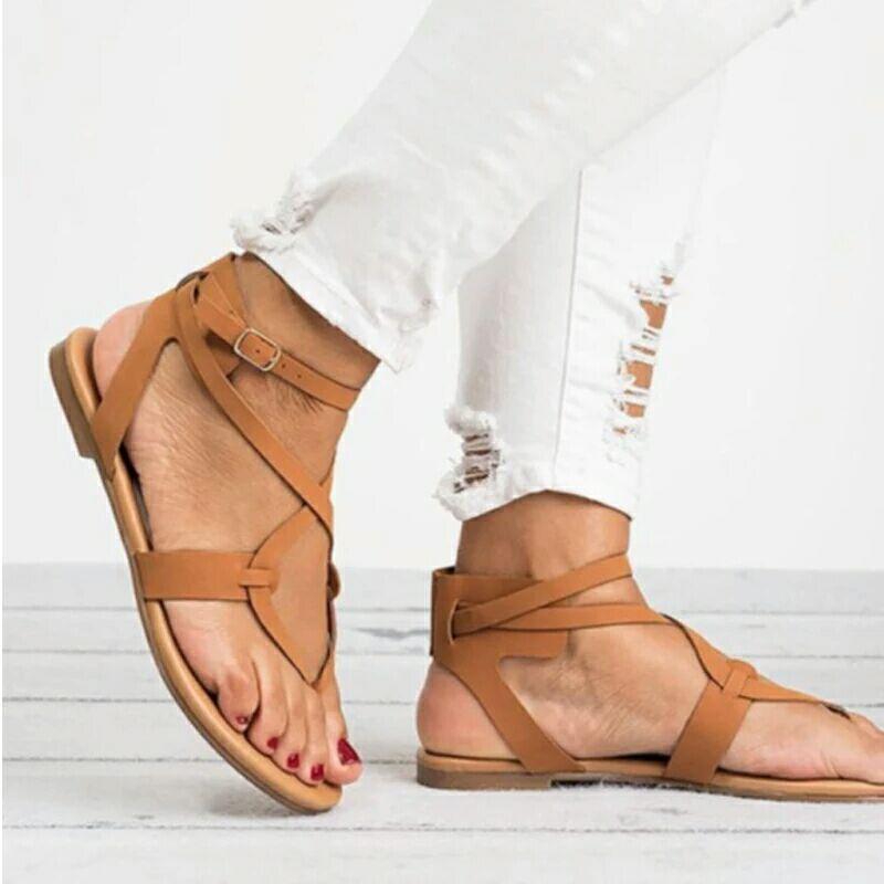 

Large size flat-bottomed beach sandals women s spring and summer new buckle fish mouth women s sandals 43