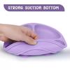 Round Silicone Meal Tray Food-Grade Three-Compartment Suction Cup Design Shatter-Resistant & Heat-Resistant Baby Food Tray