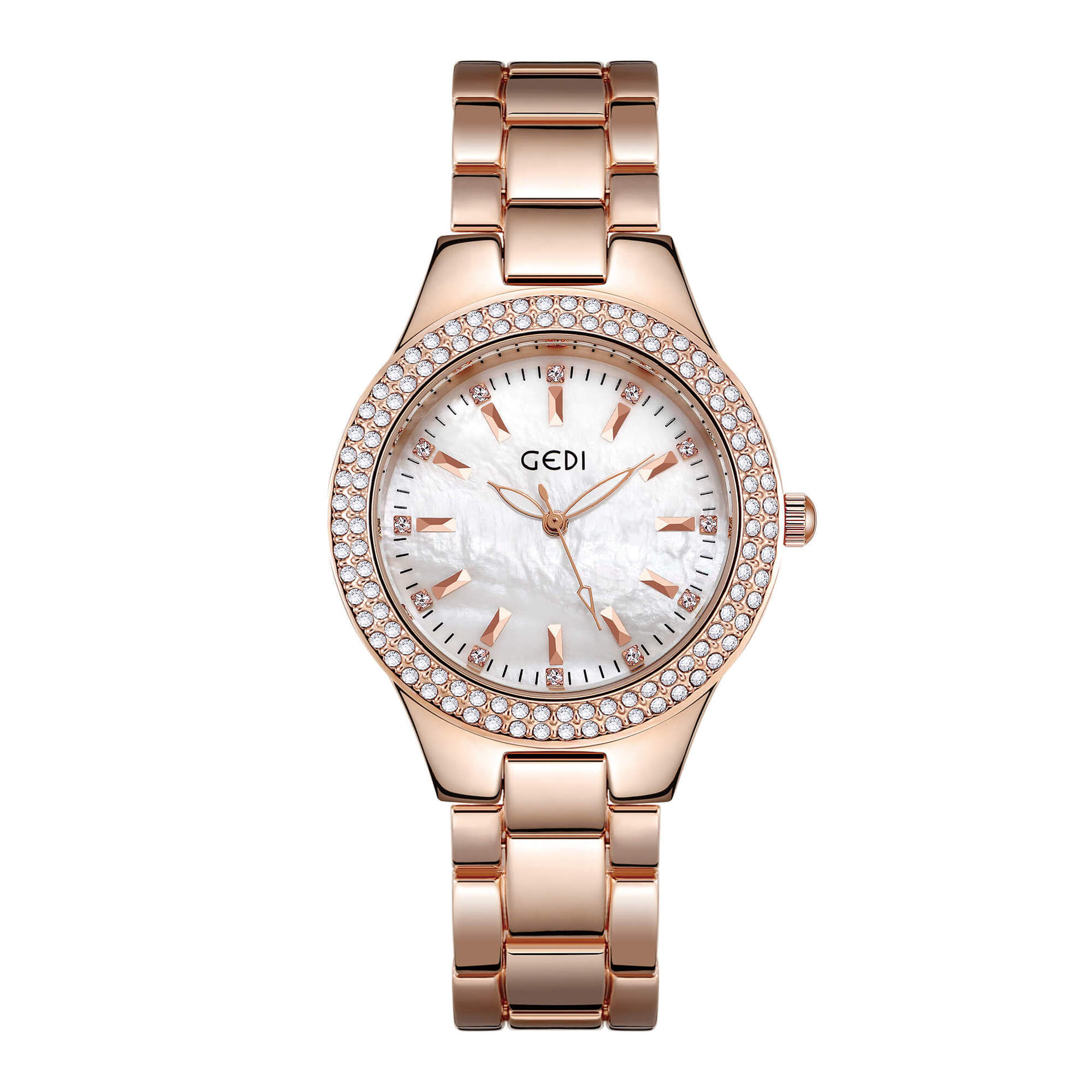 Trendy Fashion Large Plate Gold Stainless Steel Belt With Women S Waterproof Quartz Watch