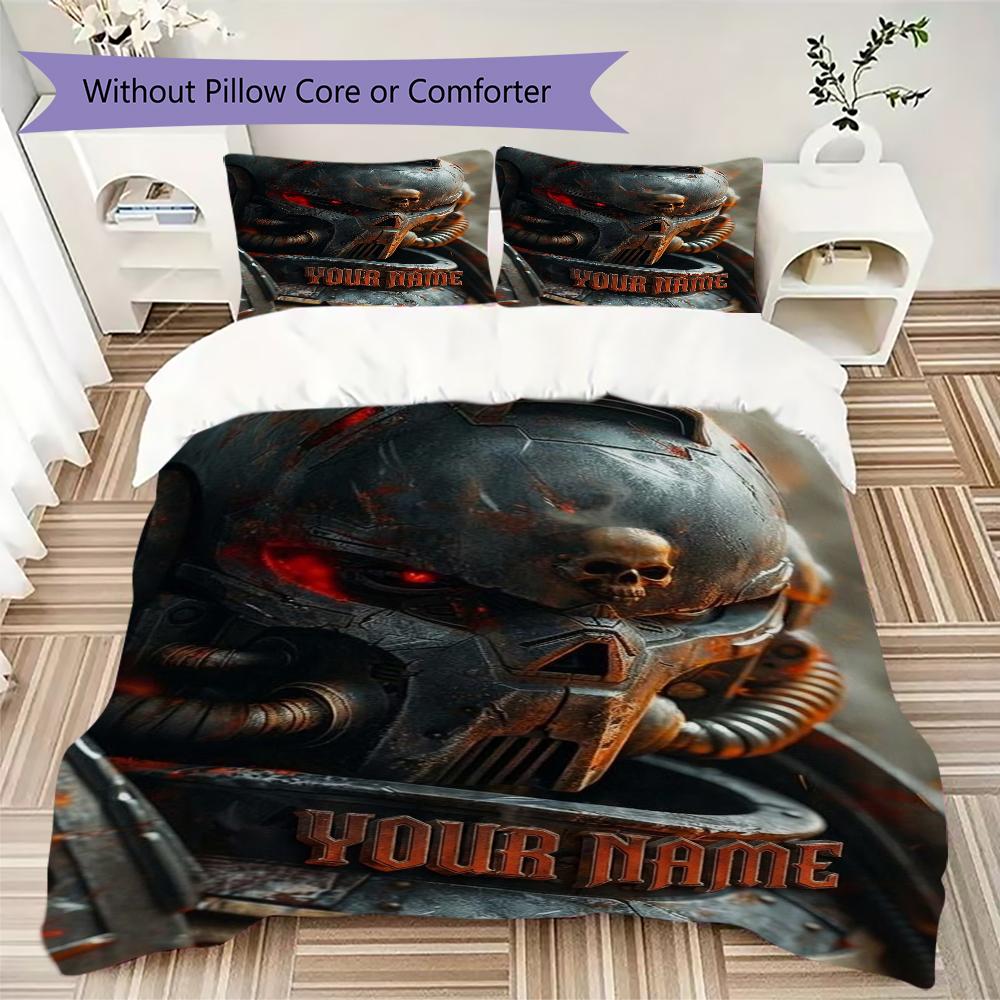 Custom Name Warhammer 4K Pattern Bedding Uilt Set Uilt Cover Pillowcase Home Decoration Birthday Gift (1*duvet Cover+2*pillowcase Without Core)
