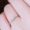 1Pc Fashionable Inlaid 7 Exquisite Square Synthetic Zircon Simple Style Rings