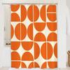 Orange Medieval Shower Curtain Bathroom Decorative Modern Abstract Geometric Art Shower Curtain, Waterproof 180X180Cm
