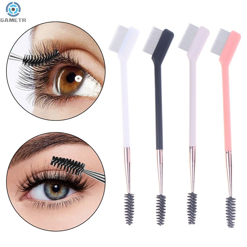 1PC Double Headed Eyebrow Brush Steel Needle Eyelash Comb Contouring Eye Brow Eyeliner Makeup Brushes Eyes Cosmetic Brushes