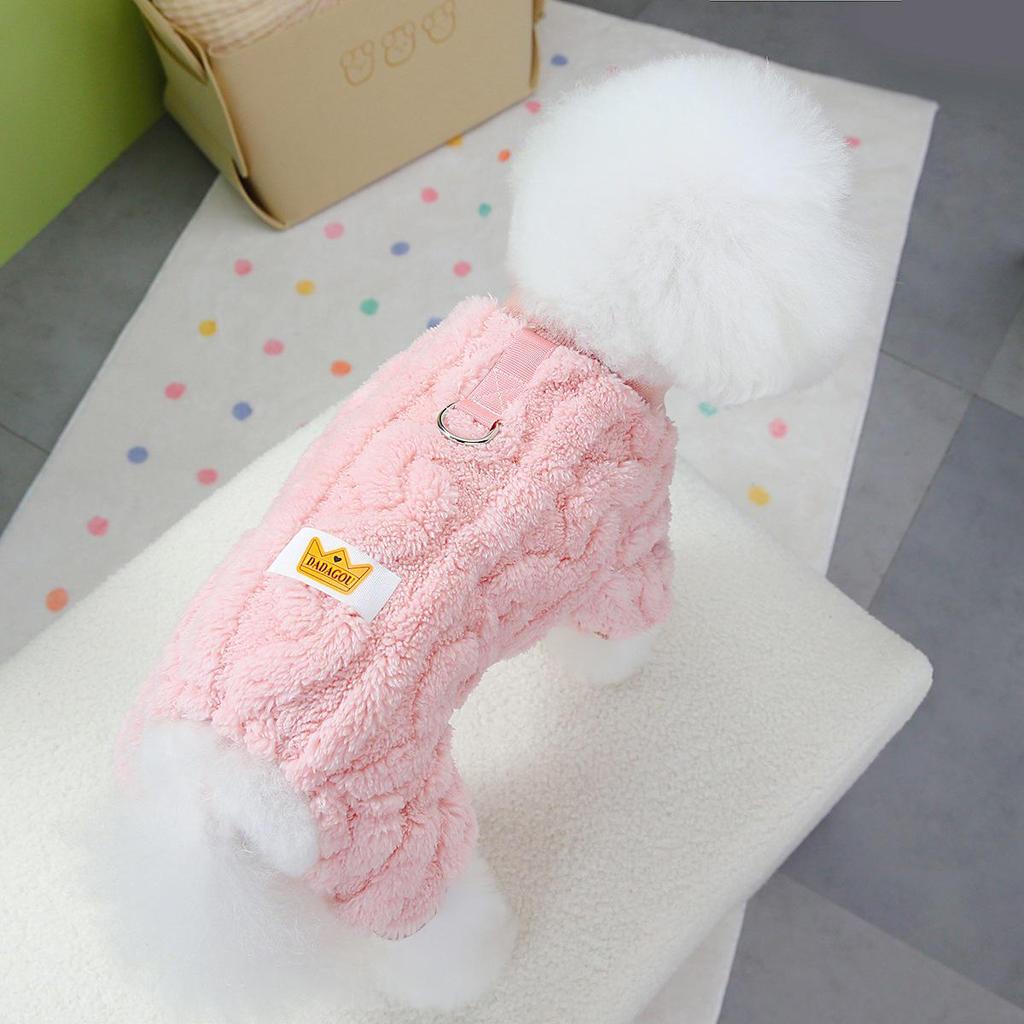 Four-Legged Fleece Dog Sweater - Arctic Cable Knit for Fall/Winter 2023