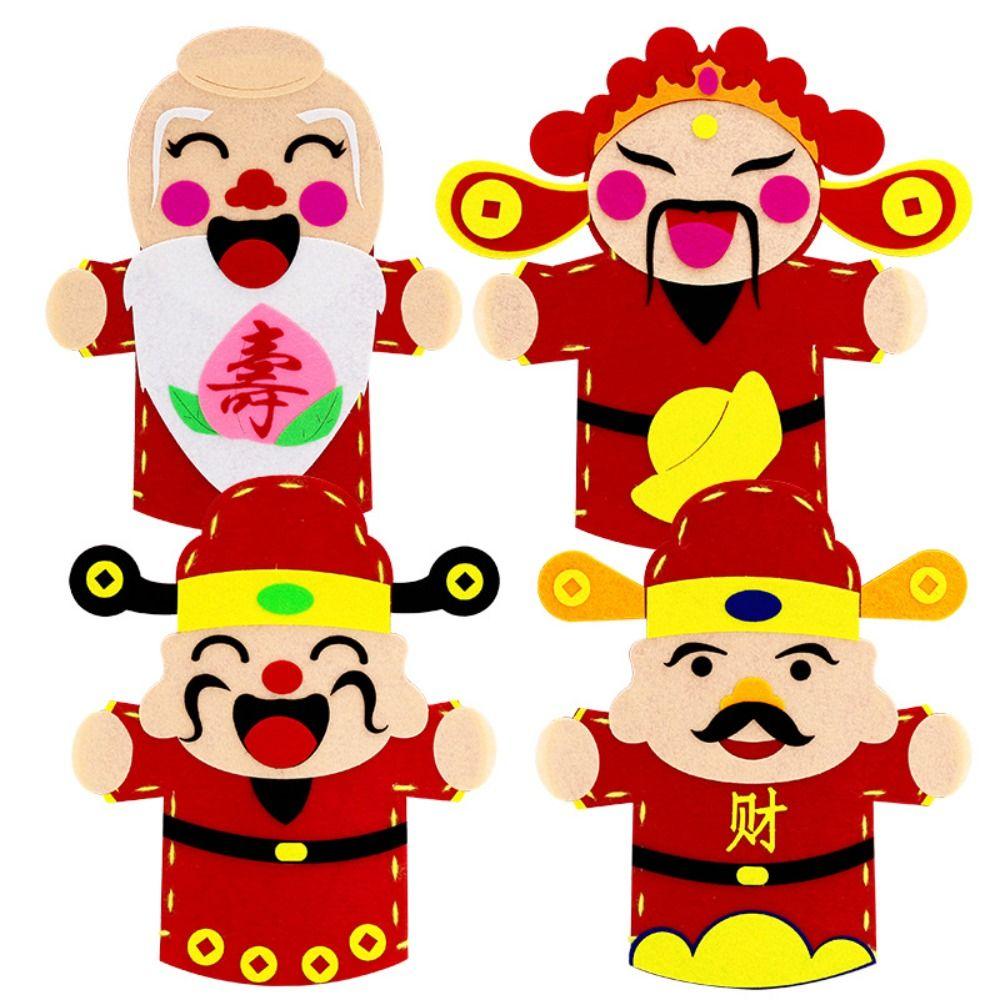 The God of Wealth New Year Hand Puppets Cartoon Festive Hand Puppets  Children Toys