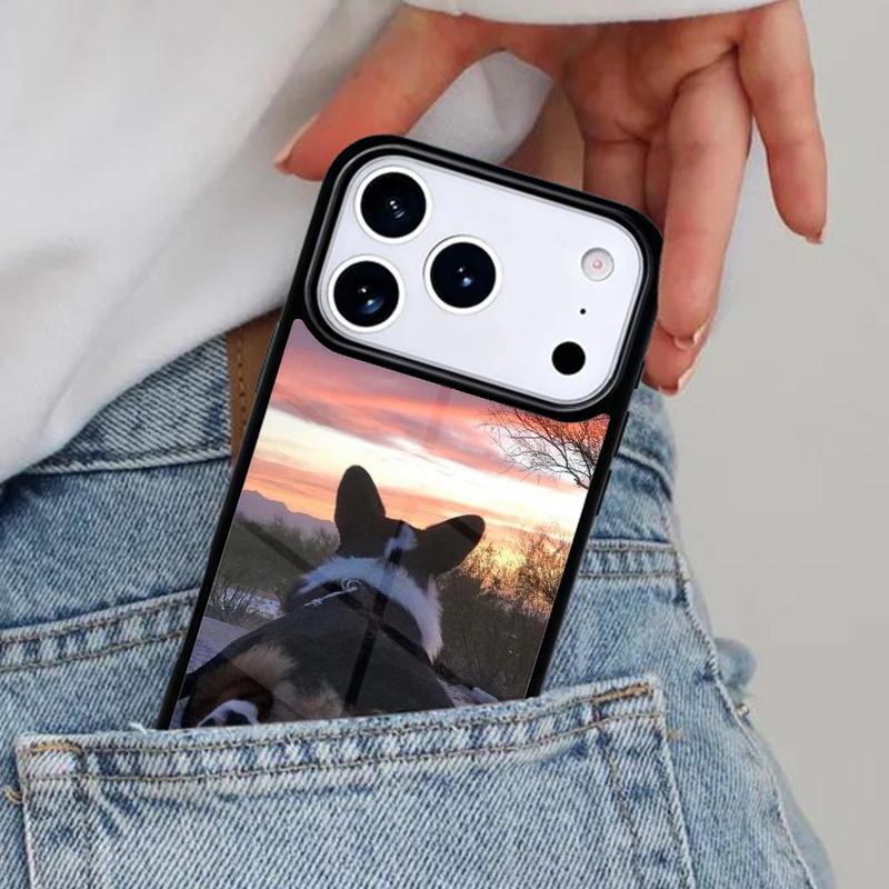Corgi Dog and Bubble Tea Phone Case for iPhone 16e 15 14 13 12 17 Pro Max Plus Air 17pro Cover Coque