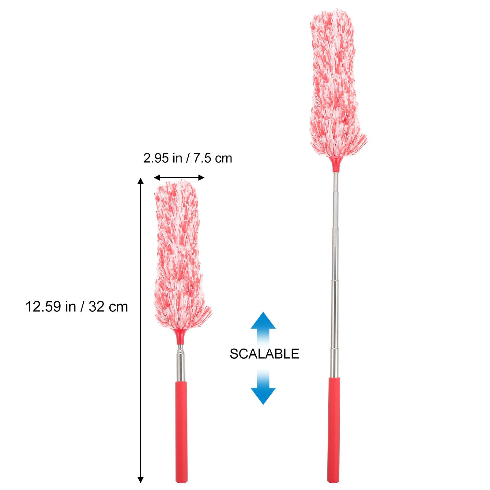 Premium Microfiber Duster Tool for Home Car Cleaning Extendable Bendable Washable Dust Cleaner for Sofa Ac Cabinet красный
