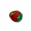 Strawberry Painting Ring Geometric Fruit Enamel Ring Unique Drip Oil Ring  Men