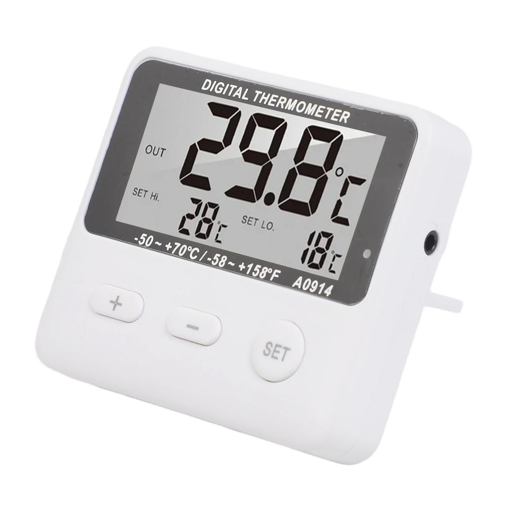 Thermometer With External Sensor High Low Temperature Alarm Thermometer For Refrigerator Food Storage Box Temperature Monitor