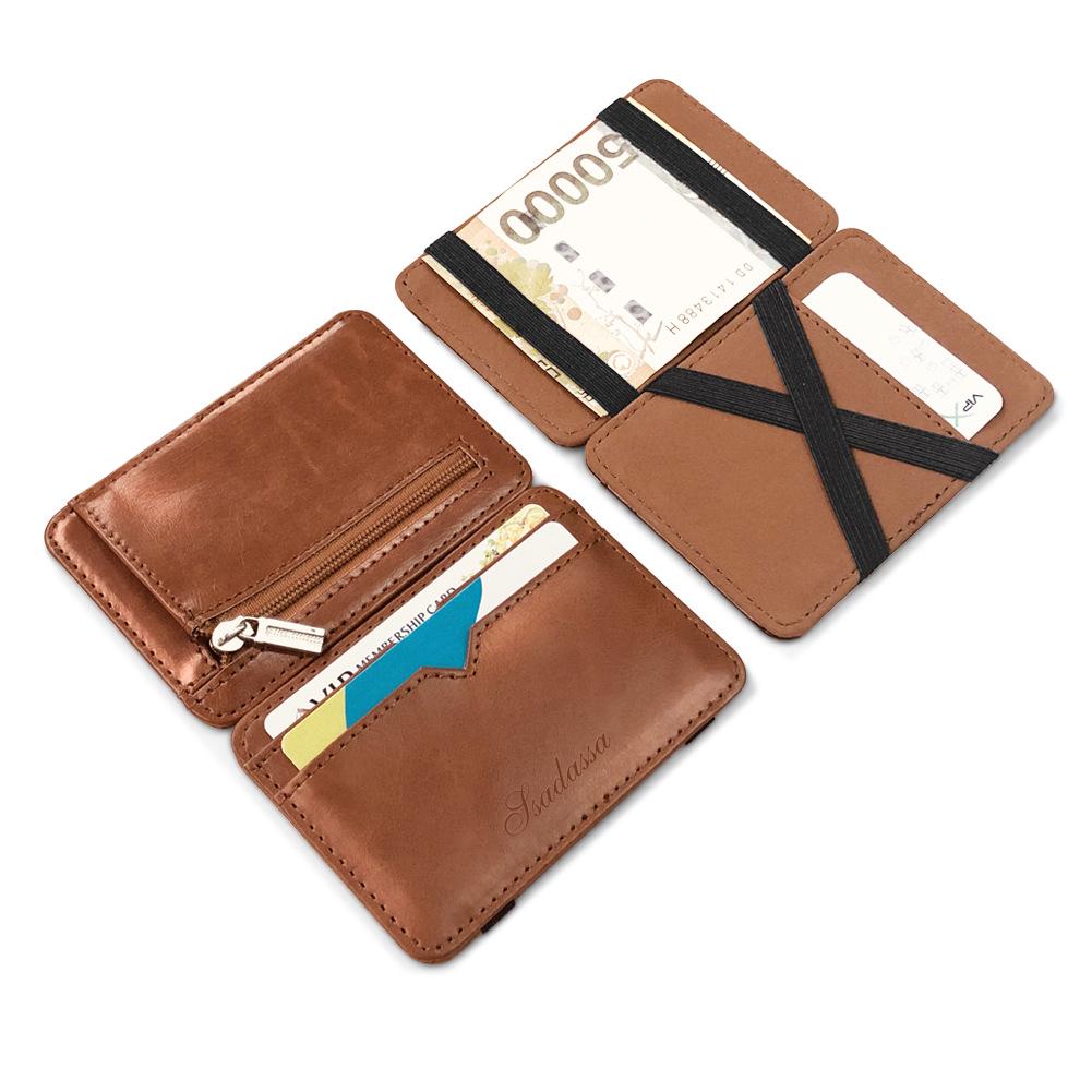 Korean Style PU Magic Wallet & Card Holder Sleeve for Students and Men