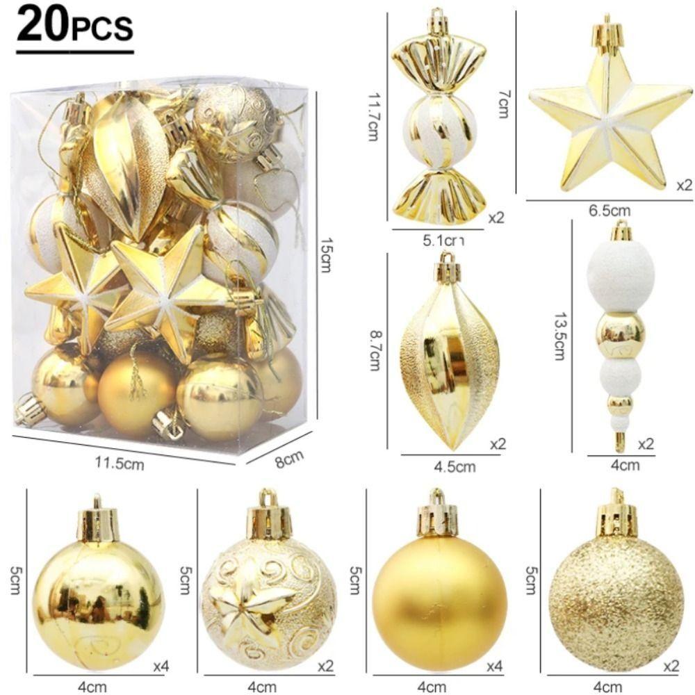 29/20Pcs Candy Cane Pine Cone Christmas Tree Balls Hanging Christmas Pendant  New Year