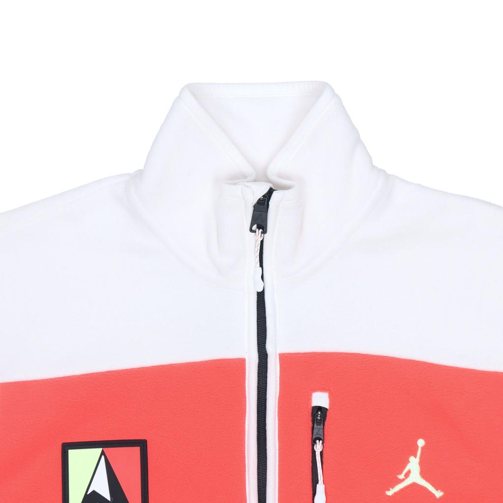 Jordan Zimowa Kamizelka Termiczna Utility Fleece Męska Biała Pomarańczowa Czarna CW5985-100