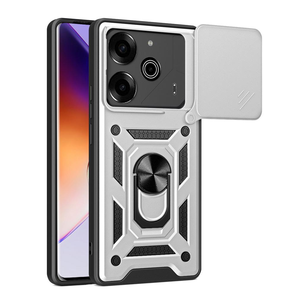 

Защитный чехол для камеры Tecno POVA 6 Pro Pova6 TECNO POVA 5 Armor Hybrid Ring Back Cover For Tecno Pova 5 серебряный