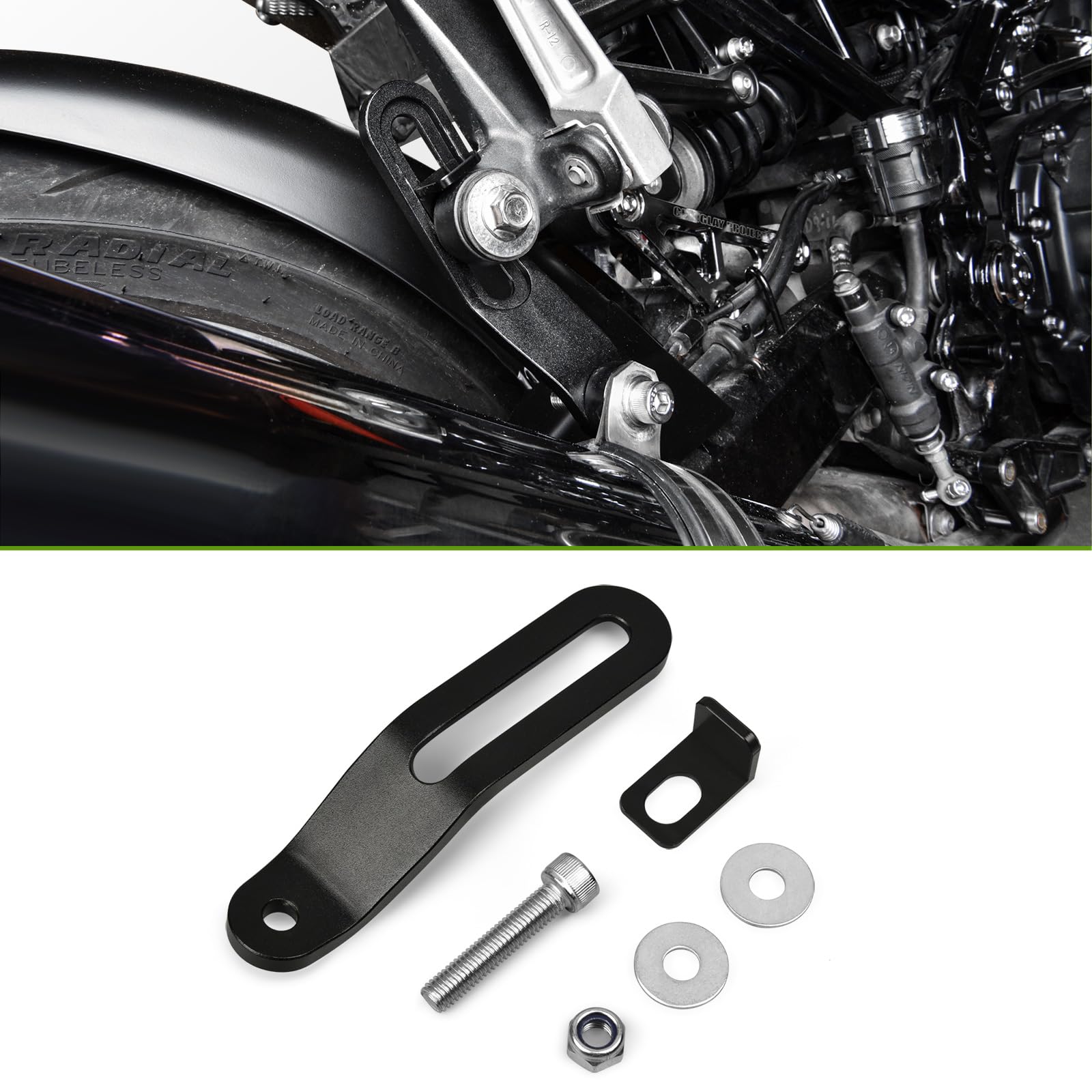 Регулируемый кронштейн глушителя Совместим с Z900RS / Z900RS CAFE 2018 - 2025 Кронштейн глушителя Кронштейн выхлопной трубы Кастомные детали (черный)