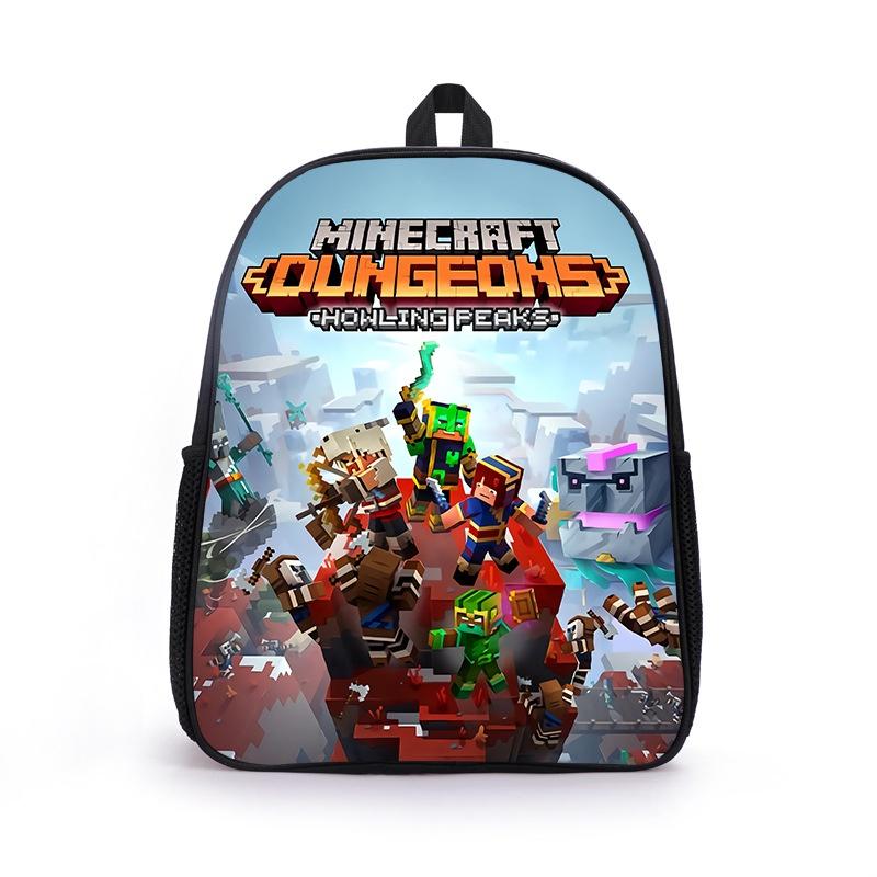 Cute Cartoon Print Minecraft Backpack For Boys And Girls Lightweight And Spacious Medium Size 36-55l Capacity