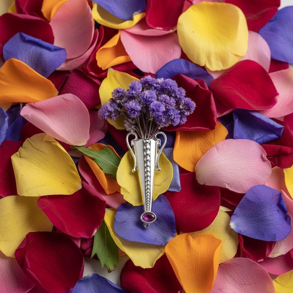 Gifts Alloy Metal Brooch Pin DIY Vintage Women Small Flower Brooches Brooch Accessories Vase Brooch