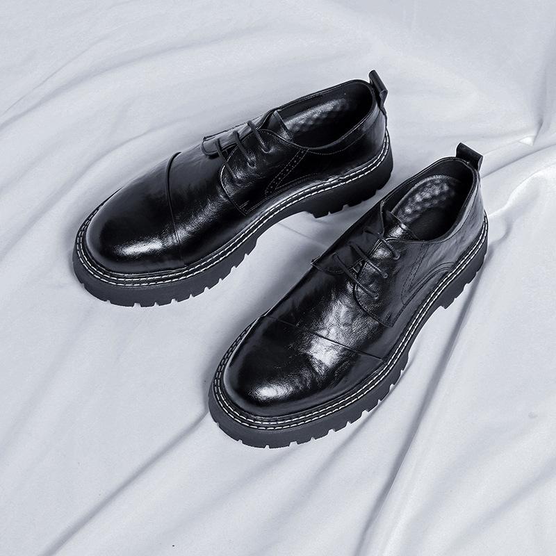 

Кожаные туфли мужские новые деловые летние мужские туфли в британском стиле с мягкой поверхностью универсальные повседневные черные кожаные туфли 2259-R 44 чёрный