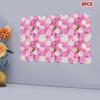 6Pcs Artificial Flower Wall Panels, 15x15In 3D Rose Hydrangea Dahlia Floral Mat, Pink White Faux Flowers for Wedding, Home Decor