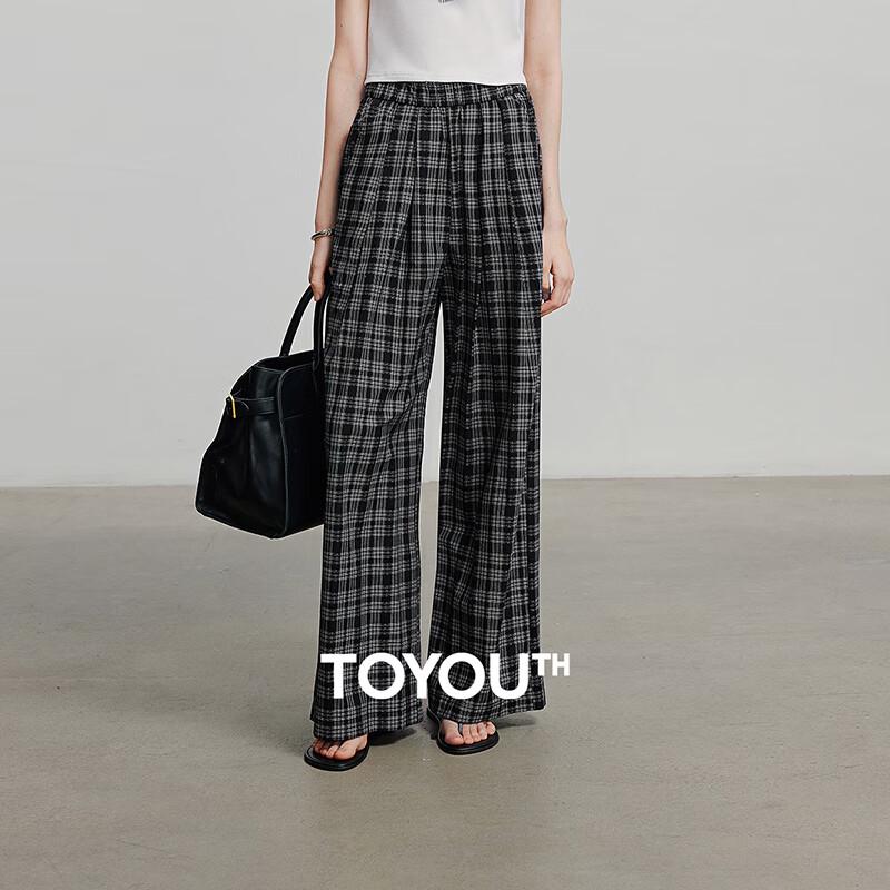 Chuyu 2025 Summer Relaxed Plaid Wide-Leg Casual Pants