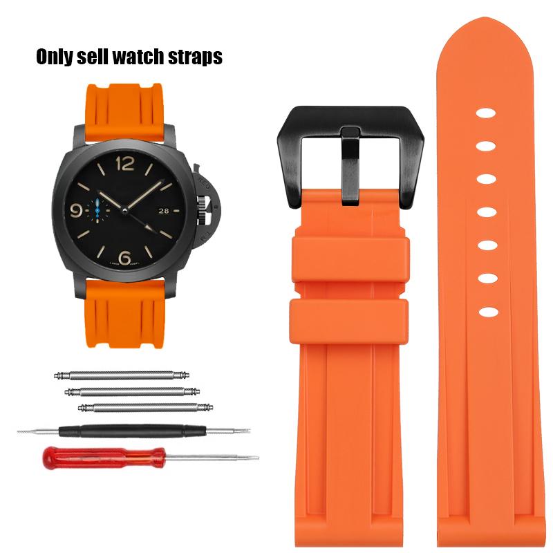 Für Panerai Lumino PAM01312 PAM441 359 111 Armband Dickes Meer Wasserdicht Herren Silikon Uhrenarmband 22 24mm 26mm Gummi Uhrenarmband
