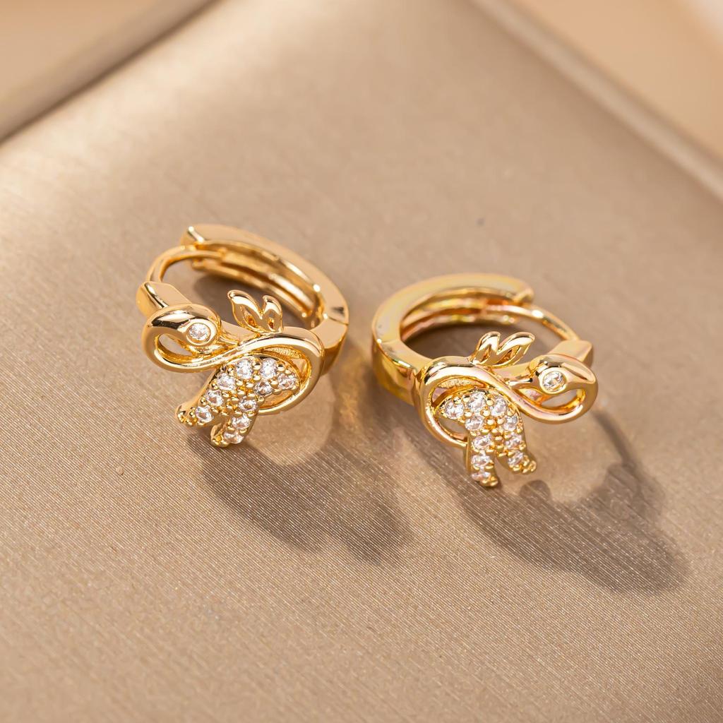 Elegant Little Swan Zircon Stud Earrings - Fashionable, Light Luxury, Fade-Resistant