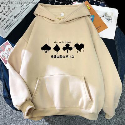 Alice In Borderland Hoodies Herren Langarm Sweatshirt Harajuku Grafik Streetwear Damen Print Oberteil Herren Kleidung Y2k