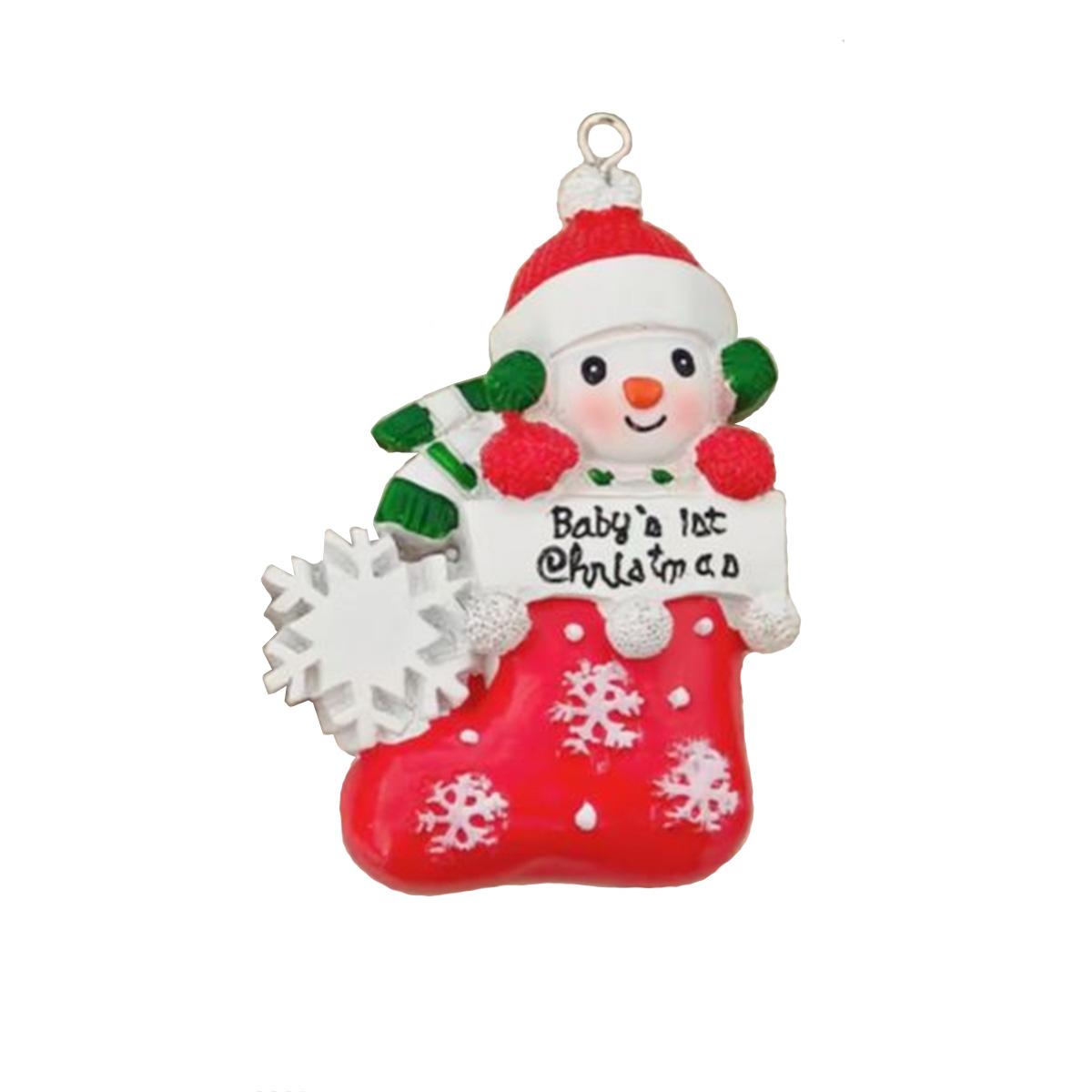 

1 шт. Полимерное рождественское подвесное украшение, с гравировкой на английском языке «Первое Рождество малыша», Персонализированное рождественское украшение, Рождество