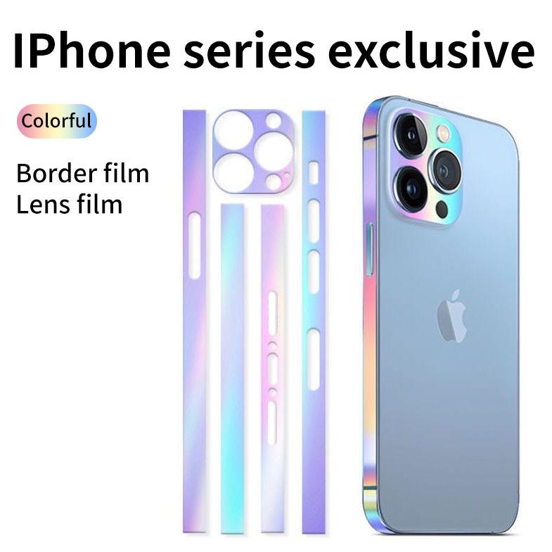 For iPhone 16 Plus 15 14 13 Mini 12 Pro Max Frame Protective Sticker Skin Anti-Scratch Border Lens Protector Film