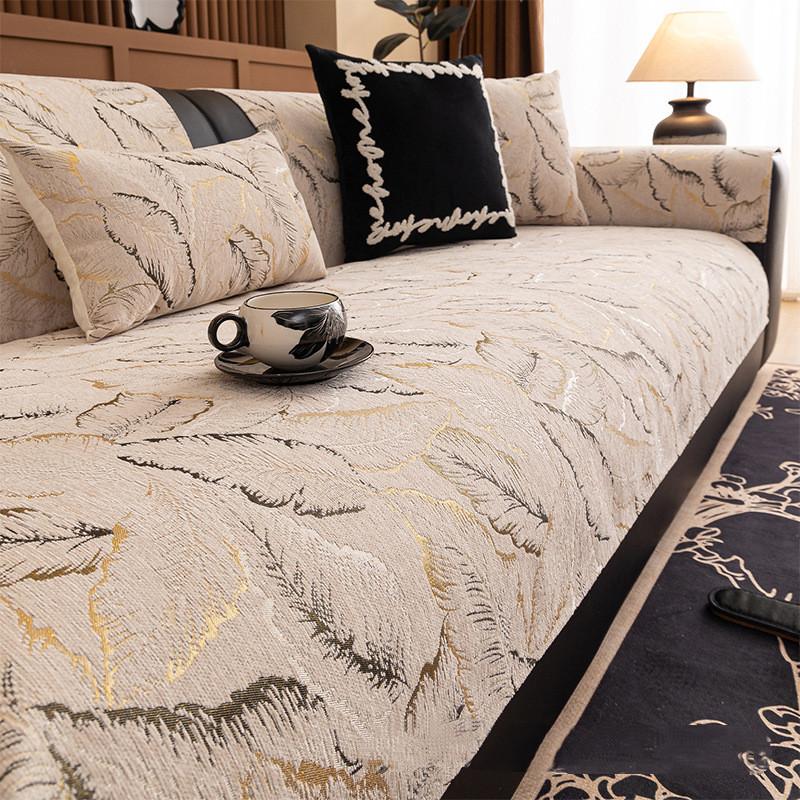 1Pcs Leaf Pattern Sofa Cushion Anti-slip All-season Universal Couch Slipcovers for Living Room Breathable Comfortable Seat Mat